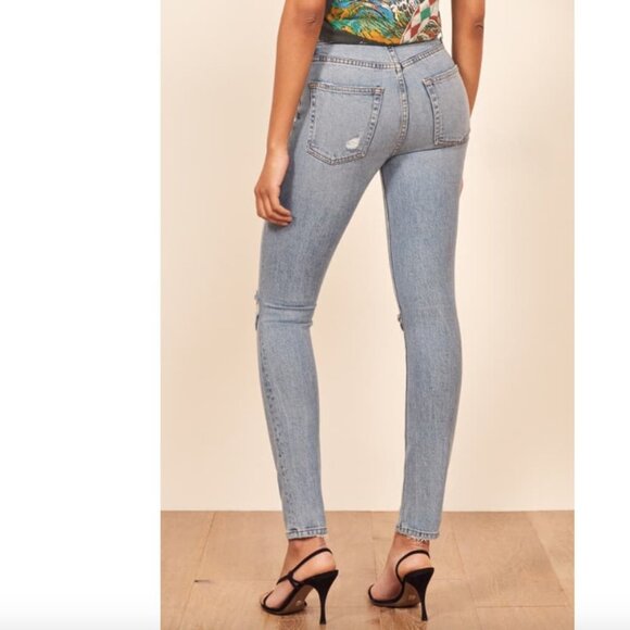 Reformation High & Skinny Miami Destroyed Jeans 30 - Picture 2 of 12